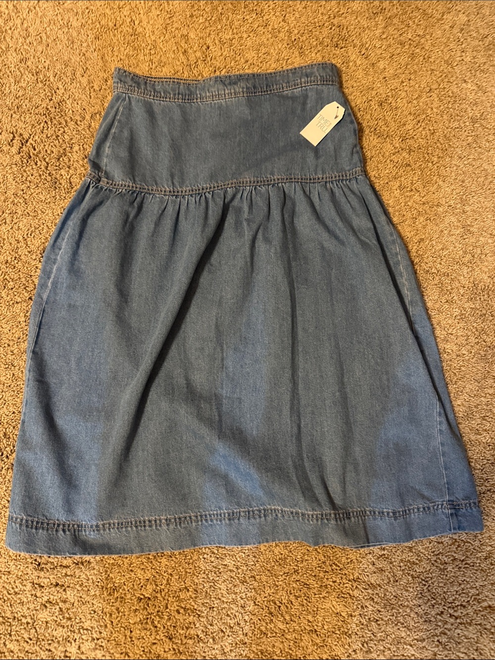 Time and Tru Denim A-Line Skirt in Blue